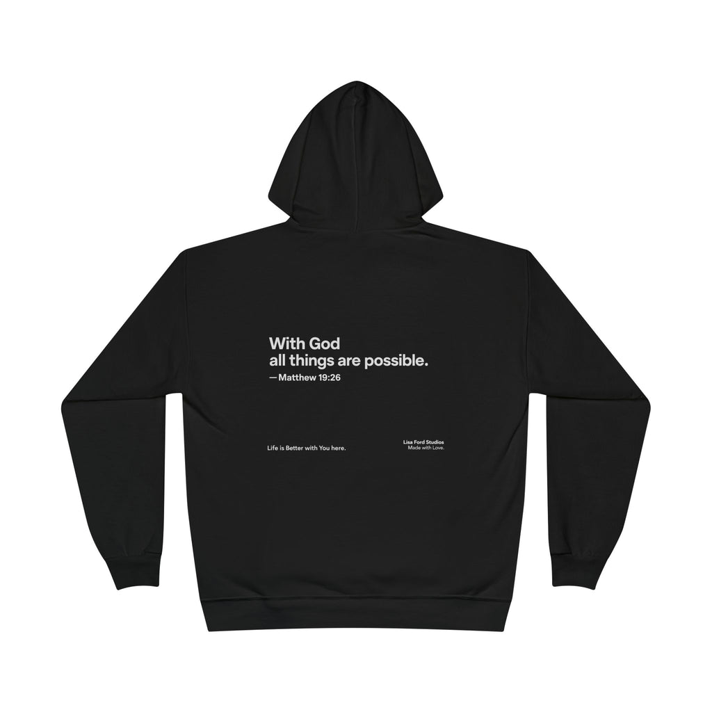 "With God all things are possible" Christian Heart Pullover Hoodie