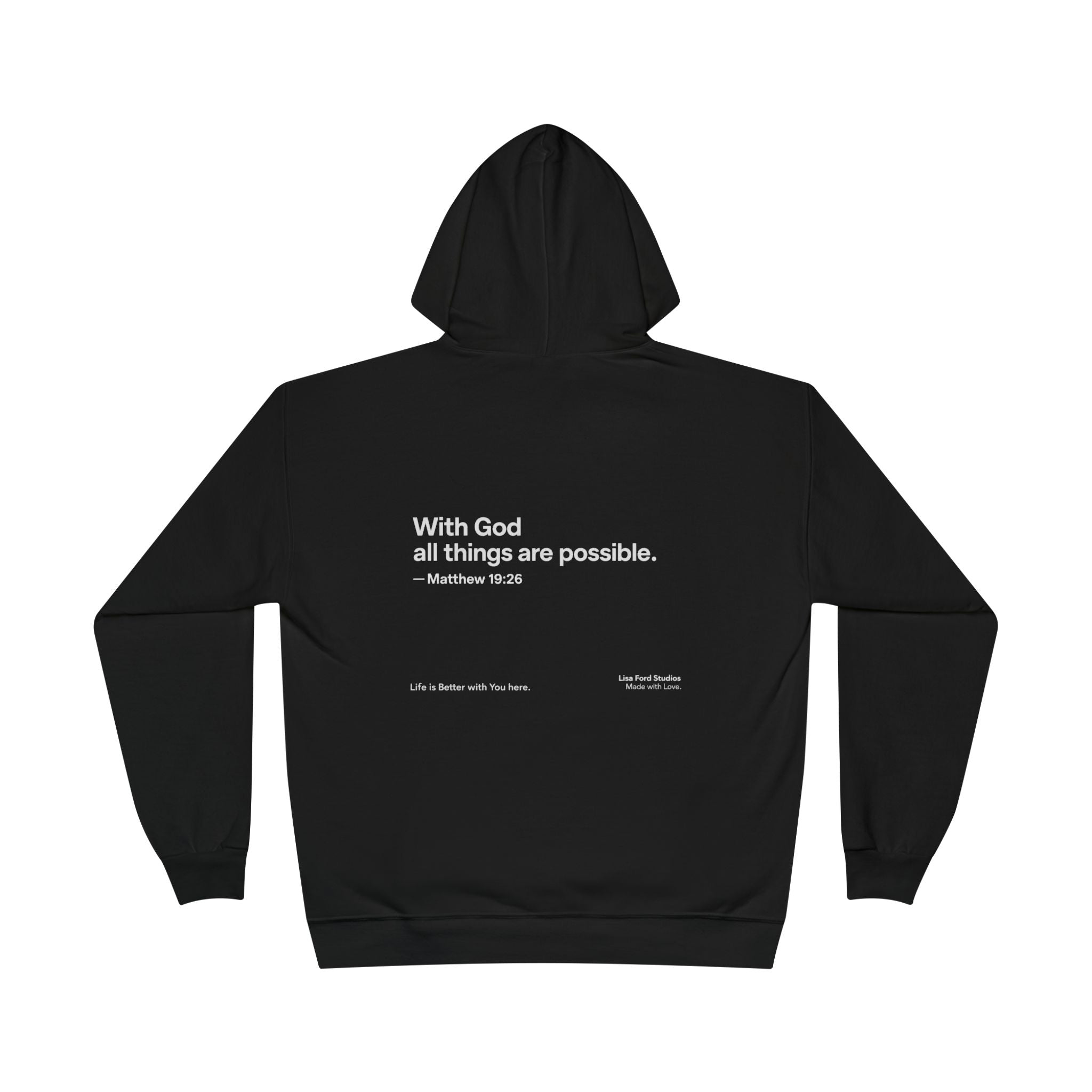 "With God all things are possible" Christian Heart Pullover Hoodie